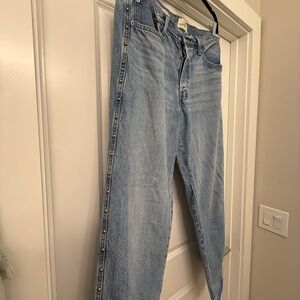 Universal Thread Light Blue Straight Leg Jeans with Gold Stud Details